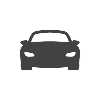 Araba silueti ön simge sembolü vektörü