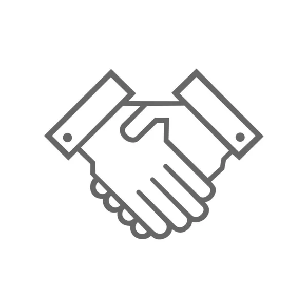 Handshake Linha Ícone Símbolo Vetor — Vetor de Stock