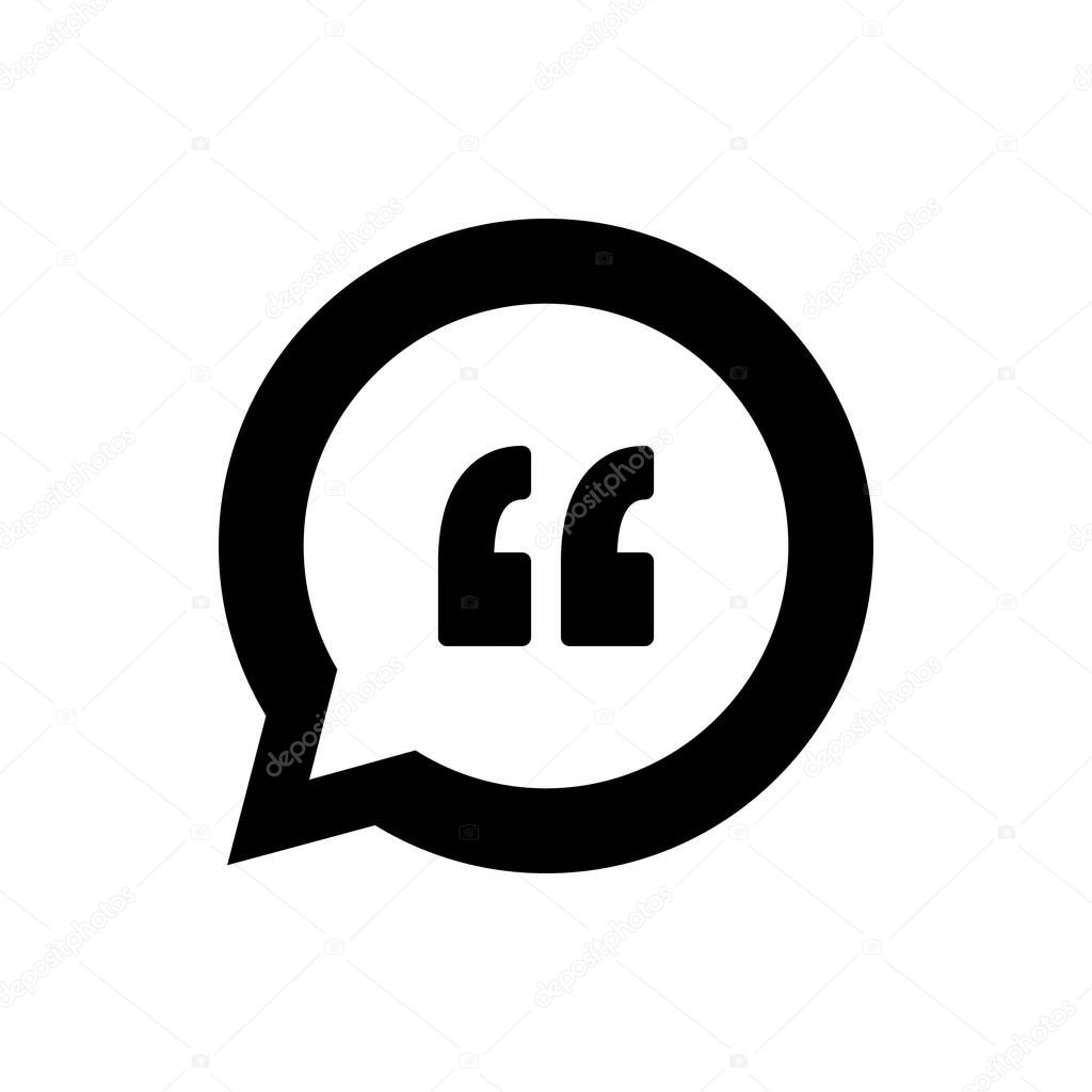 Quotation mark icon symbol vector
