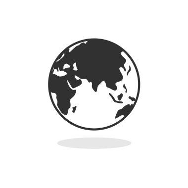 Dünya vektör simgesi. Dünya gezegeni web sembolü