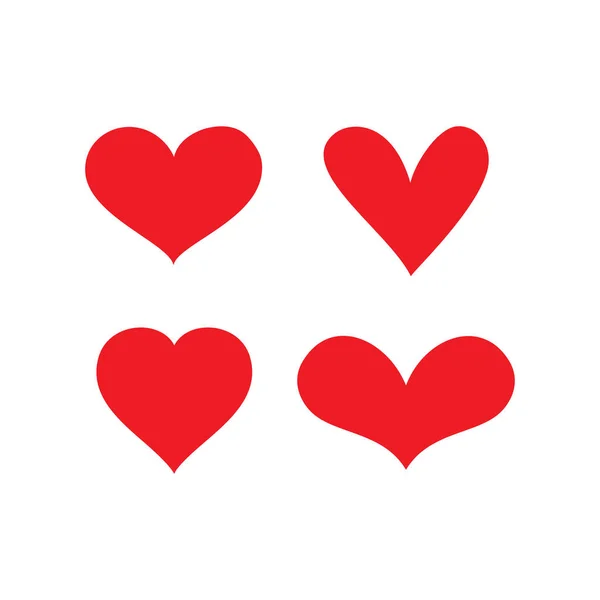 Kalp Kırmızı Simgeleri Koleksiyonu Sembol Vektörü — Stok Vektör