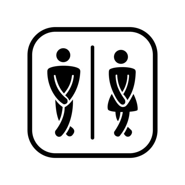 Ícone Vetor Toaletes Logotipo Senhora Cavalheiro Banheiro — Vetor de Stock