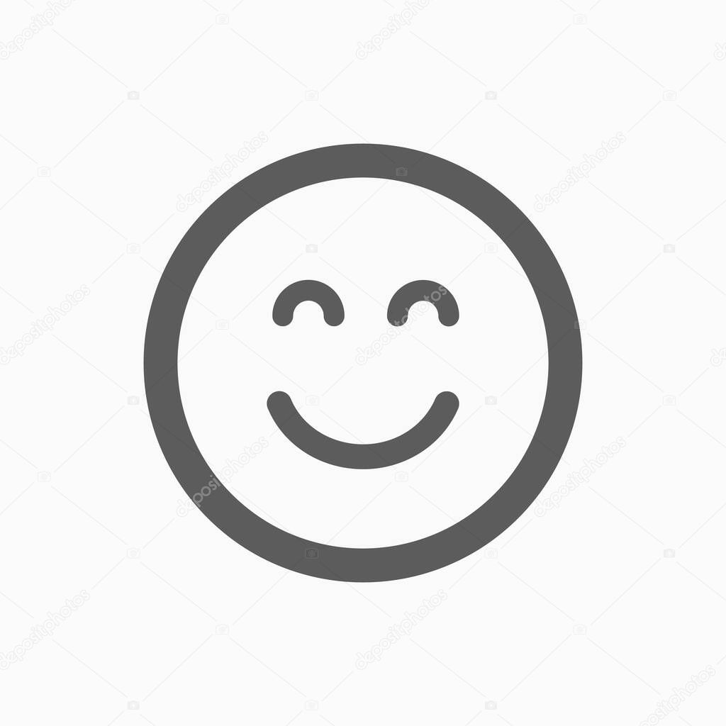 Smile face with closed eyes icon symbol vector