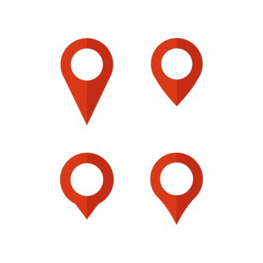 Kırmızı Harita Konumu Modern simge logosu