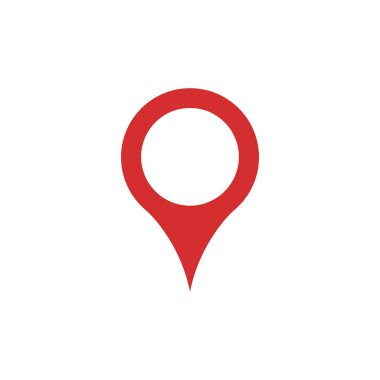 Kırmızı Harita iğne simgesi logosu