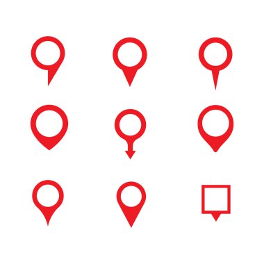 Harita dizisi modern simge sembolü vektörünü iğneledi.