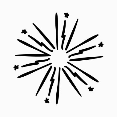 El çizimi güneş patlaması vektör çizimi 