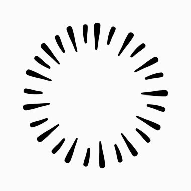 El çizimi güneş patlaması vektör çizimi 