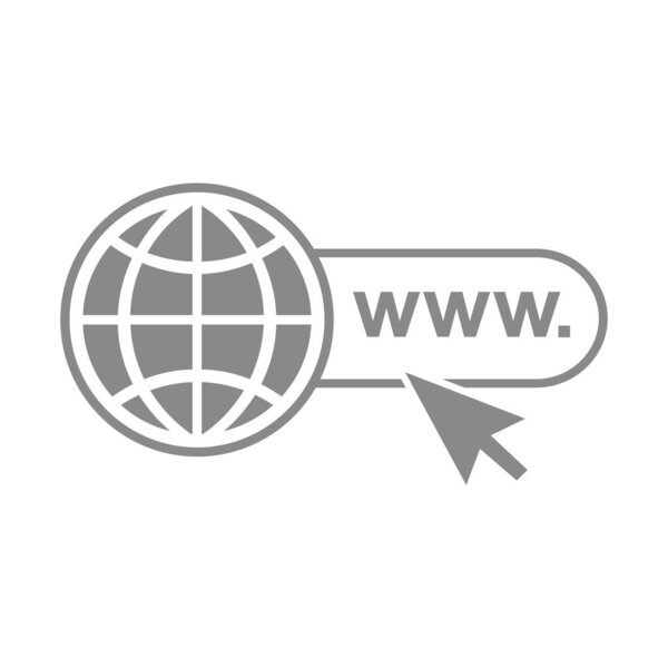 Globe go to web icon symbol vector