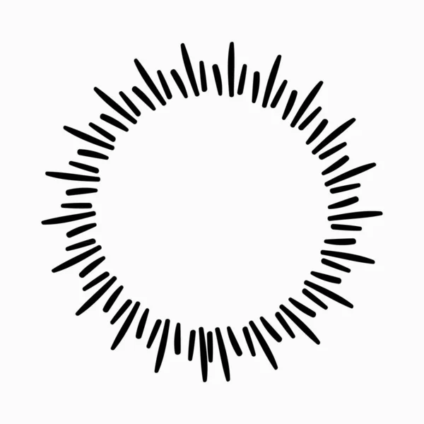 Rayons Soleil Dessinés Main Illustration Vectorielle Graphisme — Image vectorielle
