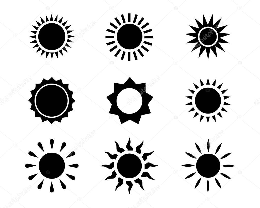 Sun icon set vector illustration