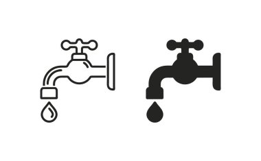  Musluk ana hatları simge vektörü