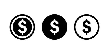 Dolar sikkeleri para simgesi vektörü