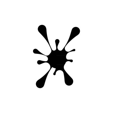 Dökülmüş boya lekesi, sıçrama, siyah sıvı sembol.