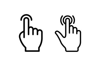 Dokunmatik vektör simgesi ayarlandı. Web ve mobil uygulama için görüntüleme izole edildi