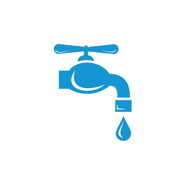Damla simgesi vektörlü su musluğu