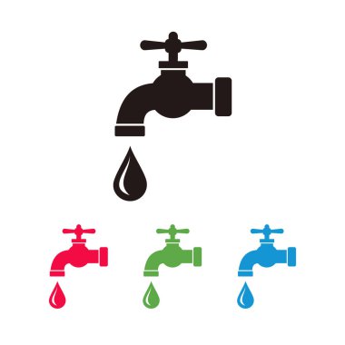 Su musluğu simgeleri sembol vektörü