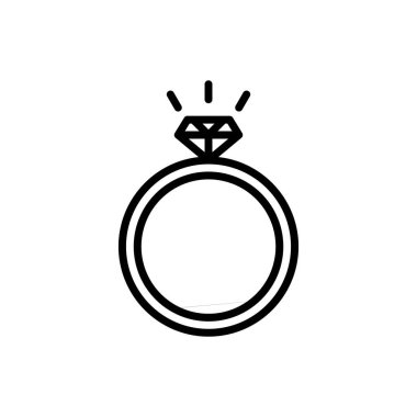 Nikah yüzüğü simgesi vektörü