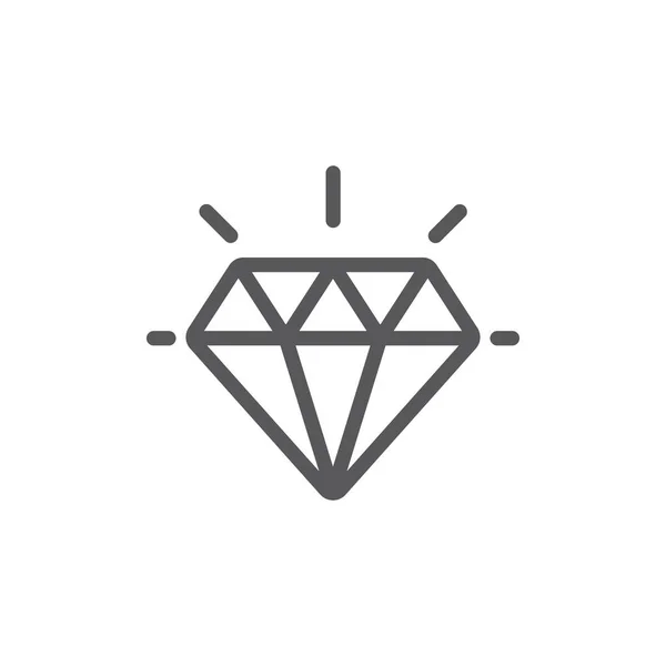 Ícone Diamante Vector Símbolo Brilhante — Vetor de Stock