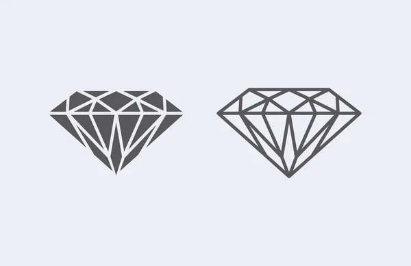 Icono Contorno Diamante Ilustración Vectorial — Vector de stock