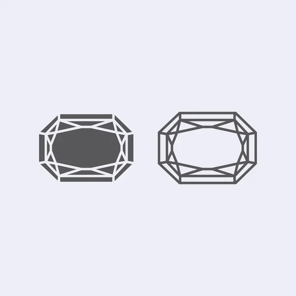 Esquema Diamante Icono Símbolo Vector — Archivo Imágenes Vectoriales