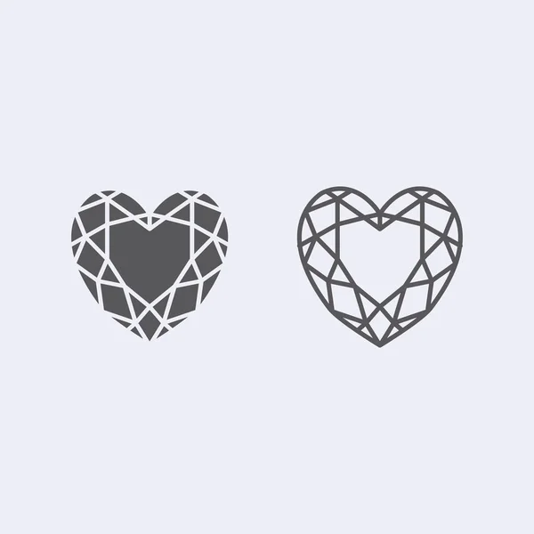 Diamante Contorno Icona Simbolo Vettore — Vettoriale Stock