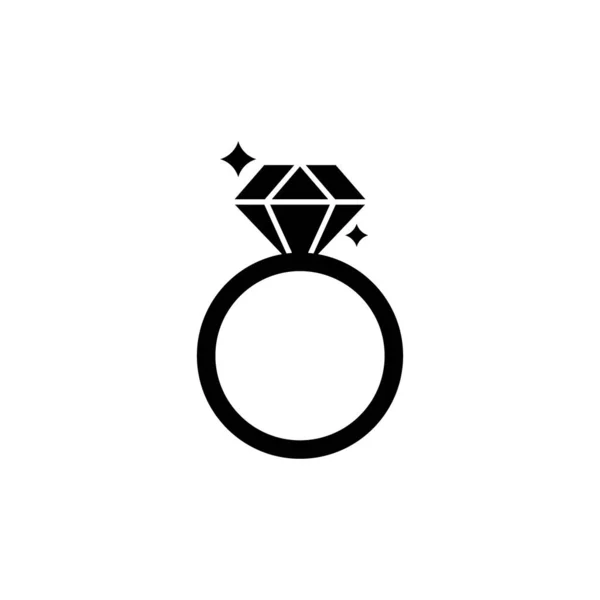 Anillo Diamante Logo Icono Simple — Archivo Imágenes Vectoriales