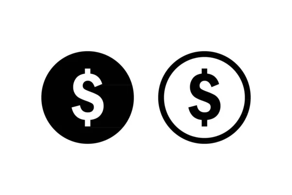 Dollar Pièce Argent Icône Symbole Vecteur — Image vectorielle