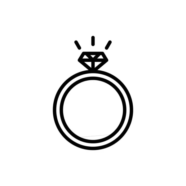 Anneaux Mariage Icône Symbole Vecteur — Image vectorielle