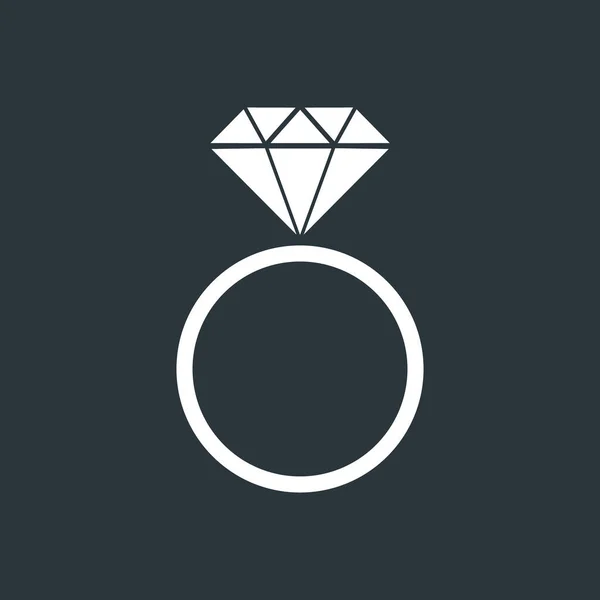 Bröllop Ring Isolerad Svart Bakgrund — Stock vektor