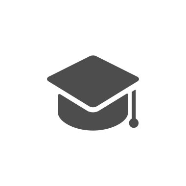 Eğitim uygulaması ve web sitesi için mezuniyet şapkası simgesi