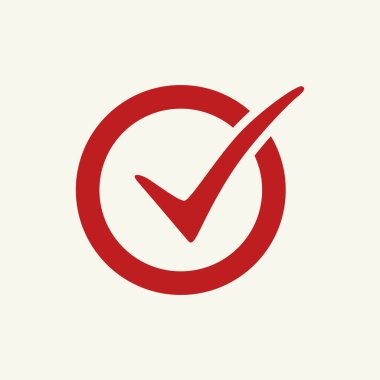 Kırmızı renk gösteriminde tik işareti