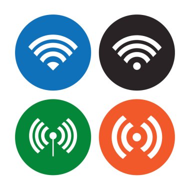 Wifi simgesi vektörü. Web sitesi bilgisayarı ve cep telefonu sembolü