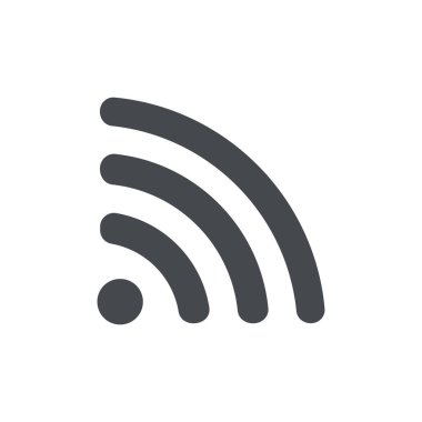 Wifi simgesi. Kablosuz vektör. RSS işareti beyaz arkaplanda izole edildi