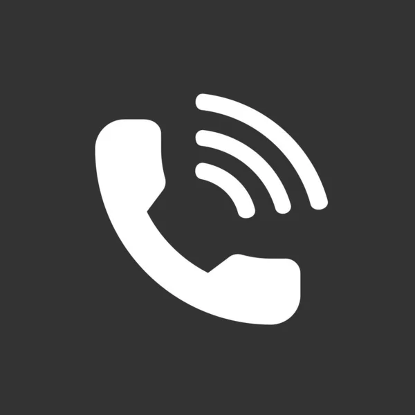 Telefon Call Symbol Izolované Černém Pozadí — Stockový vektor