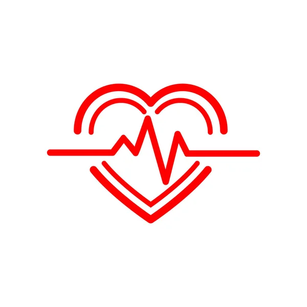 Logo Icono Corazón Rojo — Vector de stock