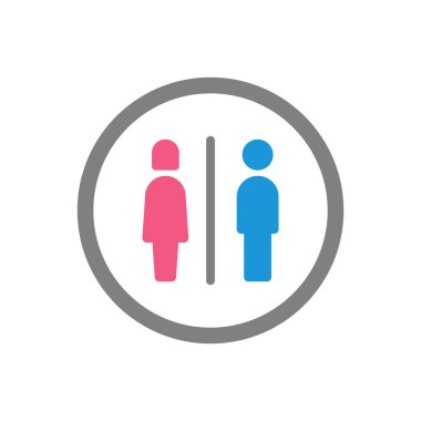 Grafik ve web sitesi için erkek ve kadın tuvalet sembolü