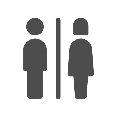 Grafik ve web sitesi için erkek ve kadın tuvalet simgesi