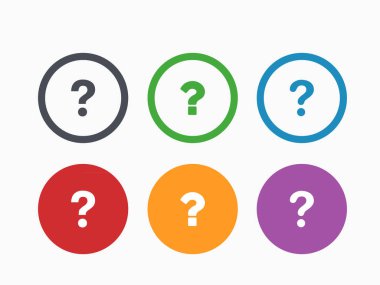 Çember düğmesindeki soru işareti vektör simgesi