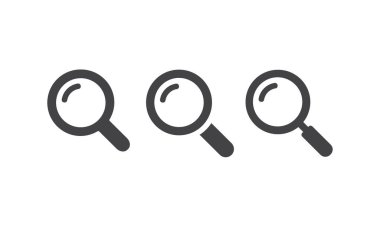 Büyüteç sembol vektörü kümesi