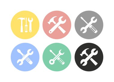 Grafik ve web tasarımı için araç vektör simgeleri ayarlandı