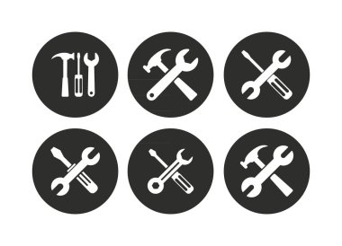 Grafik ve web tasarımı için araç vektör simgeleri ayarlandı