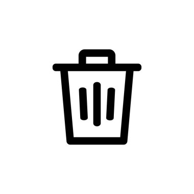 Çöp kutusu satır sembolü vektörü