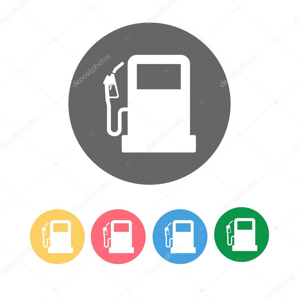 Set of Gasoline pump nozzle icon