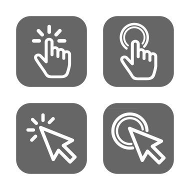 El tıklama simgesi set vektörü 10