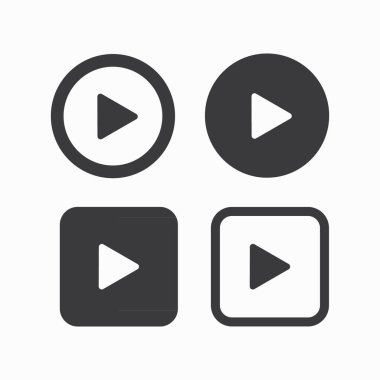 Oyuncu çalma düğmesi simgesi vektörü