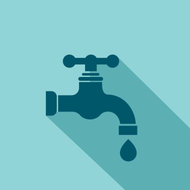 Gölge simgesi vektörlü su musluğu
