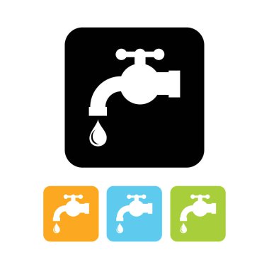 Su musluğu simgesi vektör illüstrasyon eps10