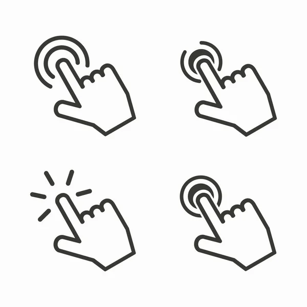 Hand Click Pointer Icons Set — Stock Vector