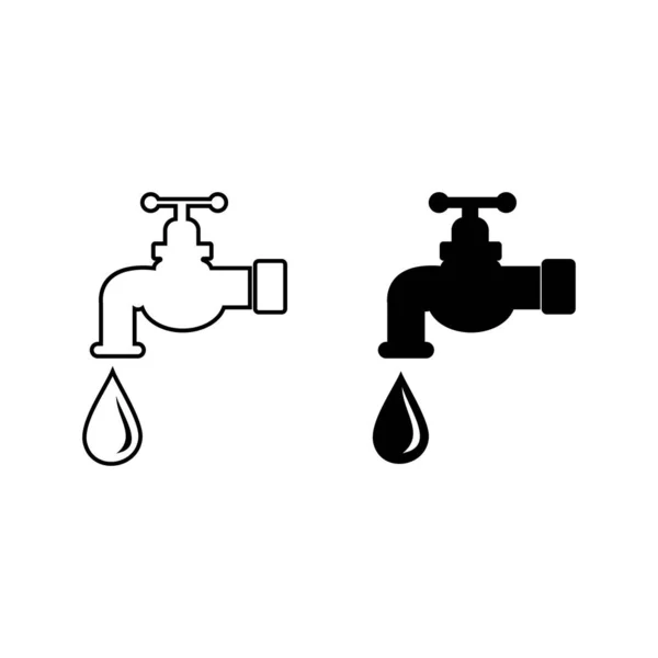 Wasserhahn Symbol Vektor Abbildung — Stockvektor